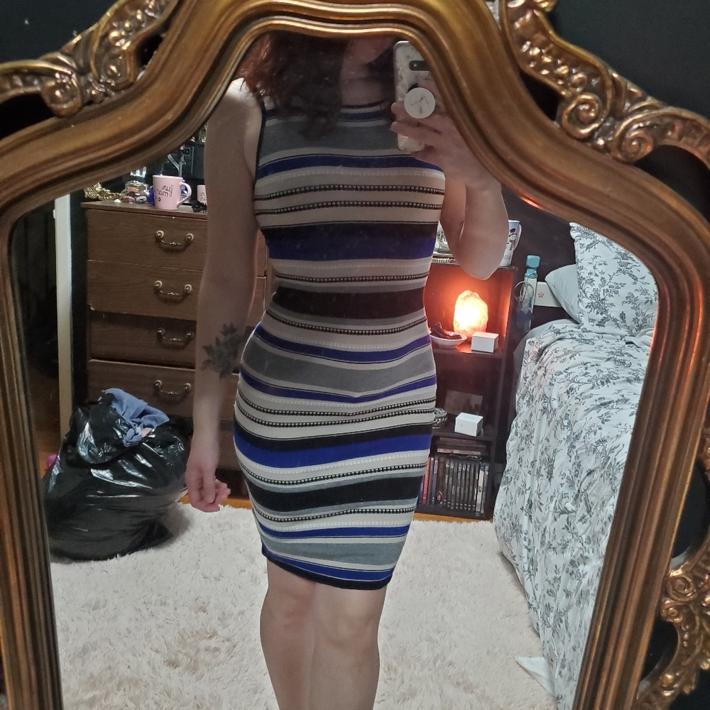 Royal Blue Striped Dress